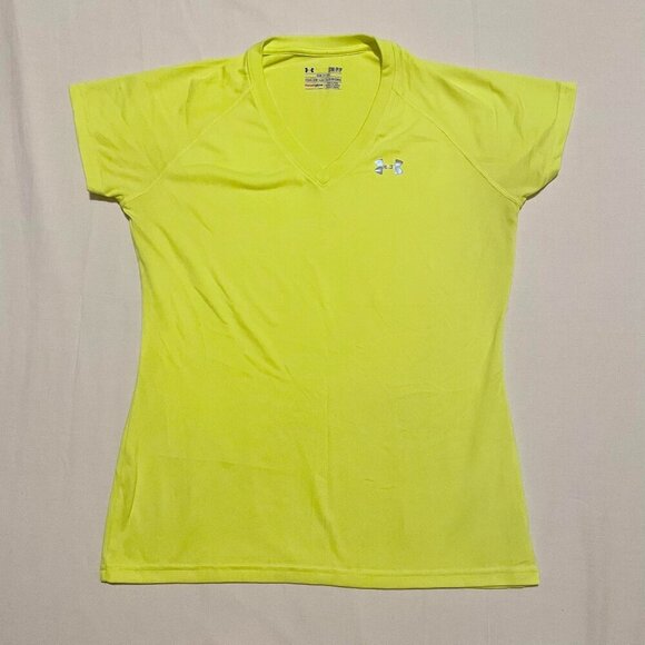 Under Armour Womens Shirt Size Small Heatgear Semi Fitted Tshirt Vneck - Picture 15 of 15